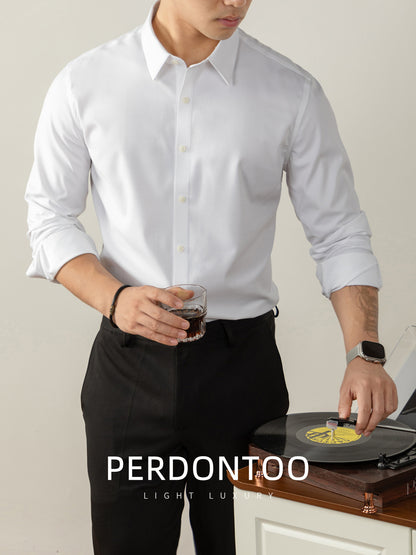 Business long-sleeved plain-colored shirt