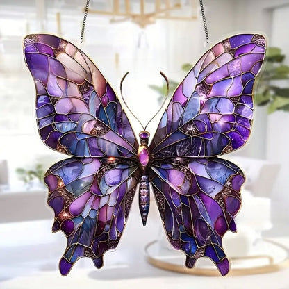 Butterfly Bird Stained Glass Sun Catcher Home Decoration