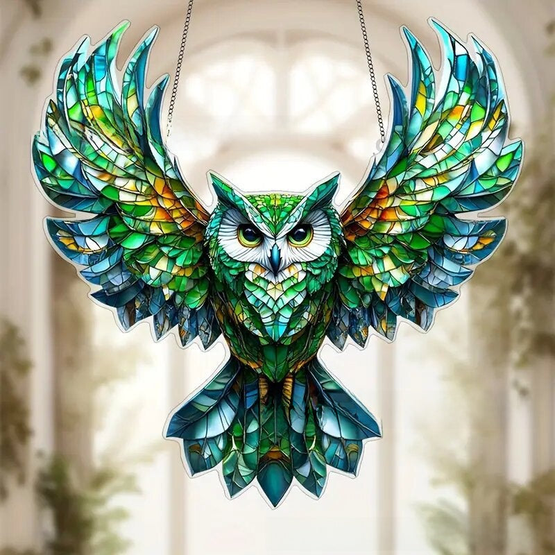 Butterfly Bird Stained Glass Sun Catcher Home Decoration