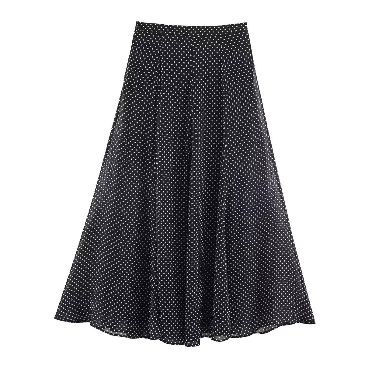 Butterfly Bow Blouse and Polka Dot Maxi Skirt Set