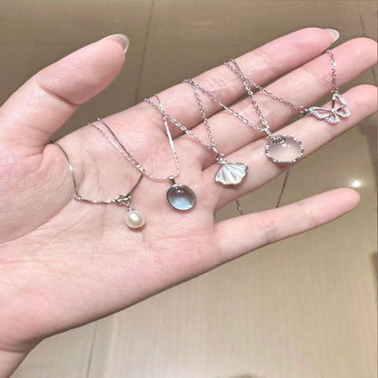 Butterfly Design Silver Necklace