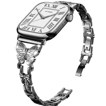 Butterfly Diamond Metal Watch Strap
