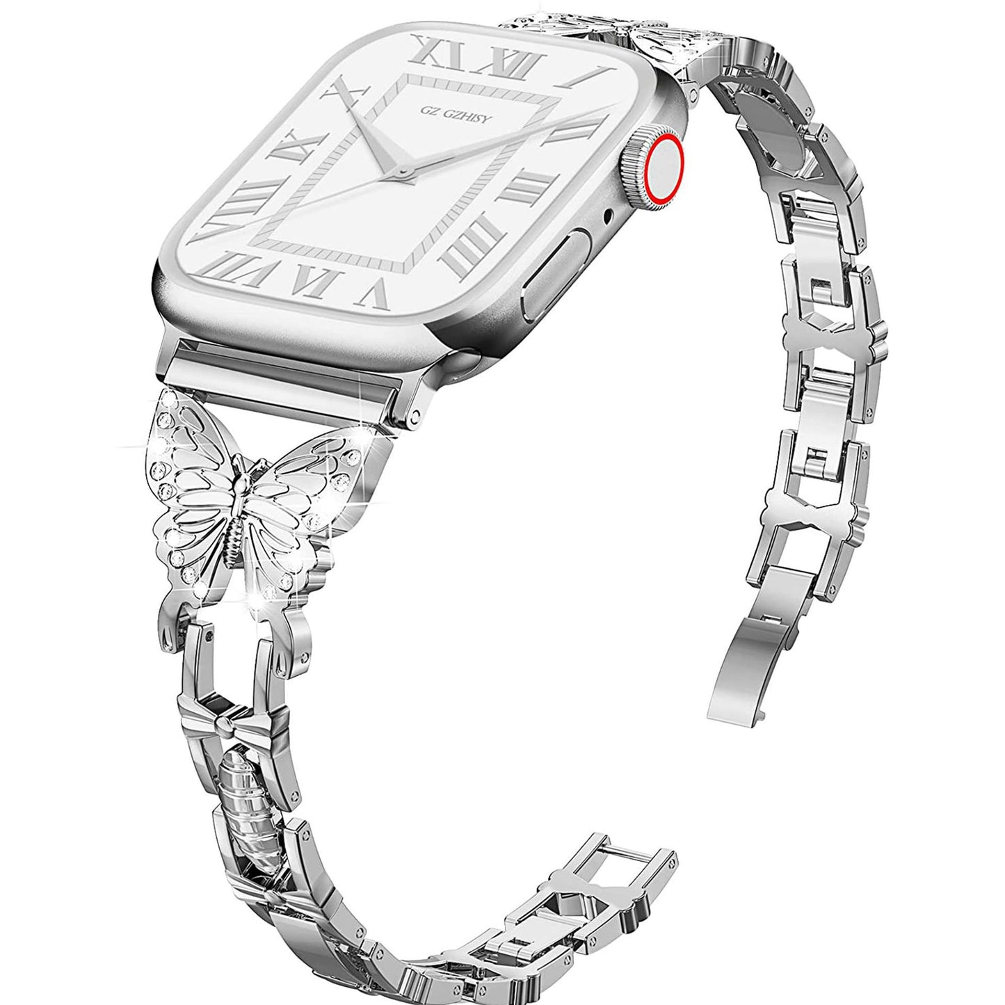 Butterfly Diamond Metal Watch Strap
