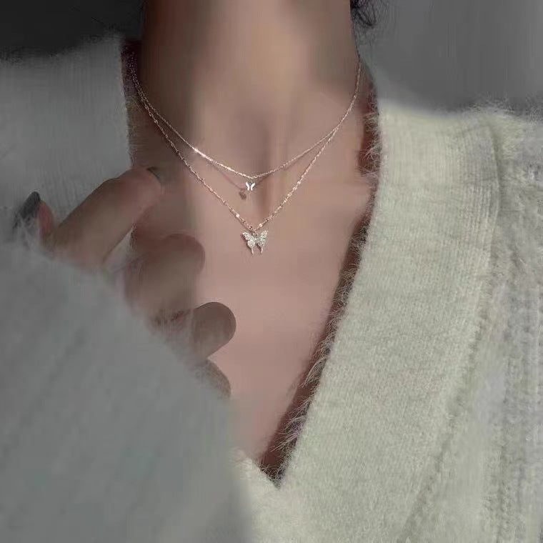 Butterfly Double Layer Necklace