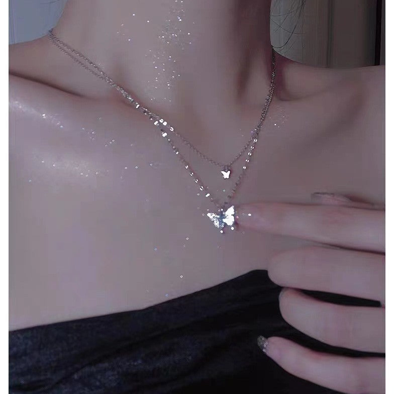 Butterfly Double Layer Necklace