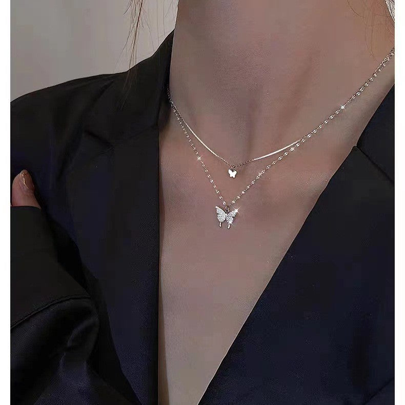 Butterfly Double Layer Necklace