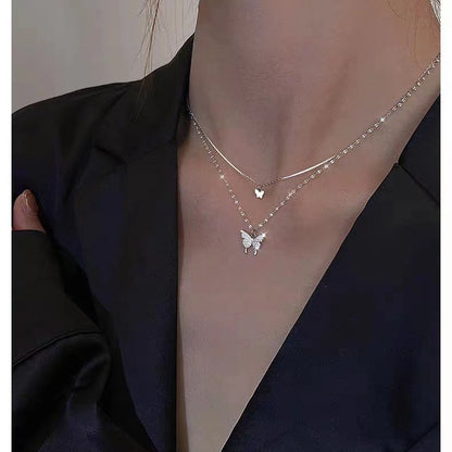 Butterfly Double Layer Necklace
