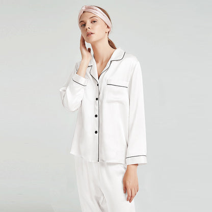 Butterfly Embroidered Silk Pajamas Set for Women