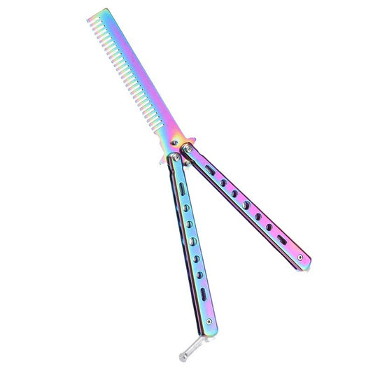 Butterfly folding knife comb