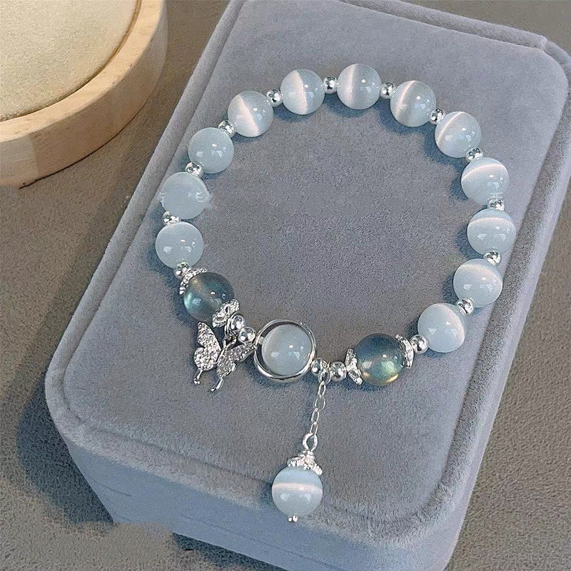 Butterfly Imitation Gemstone Beaded Bracelet