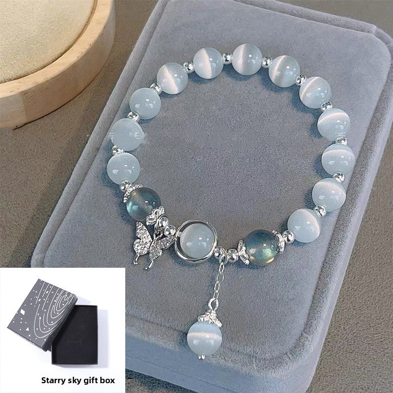 Butterfly Imitation Gemstone Beaded Bracelet
