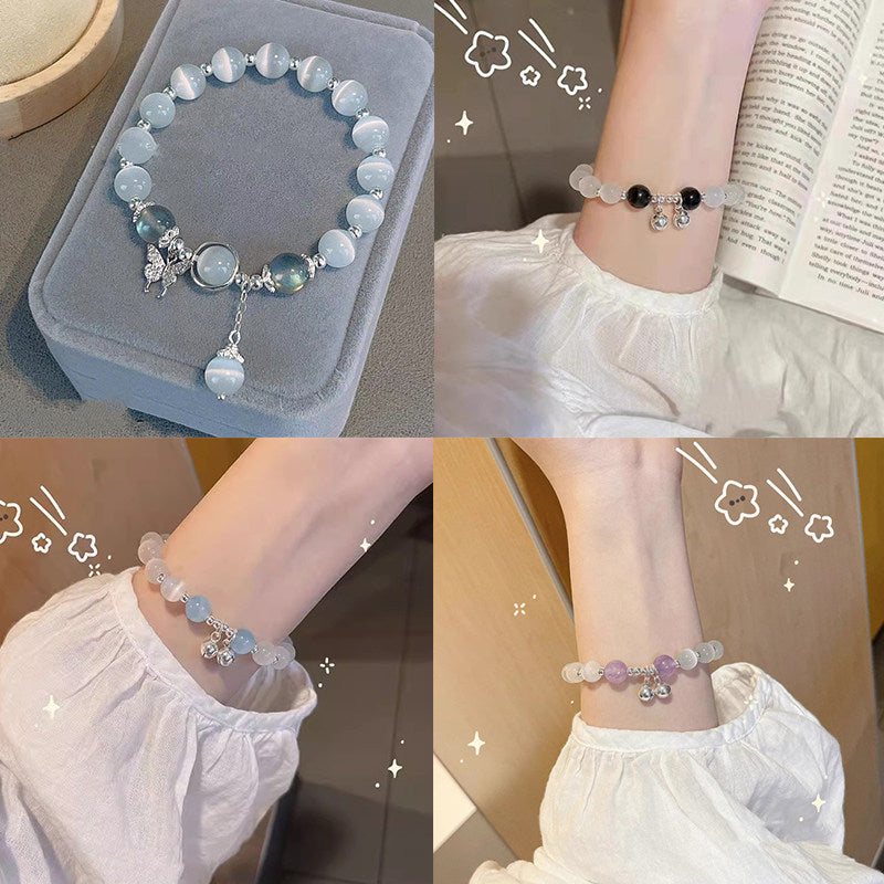 Butterfly Imitation Gemstone Beaded Bracelet
