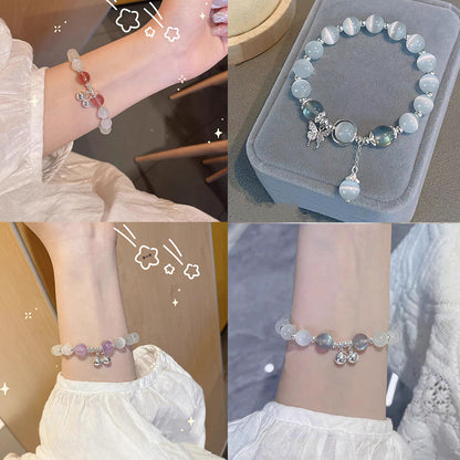 Butterfly Imitation Gemstone Beaded Bracelet