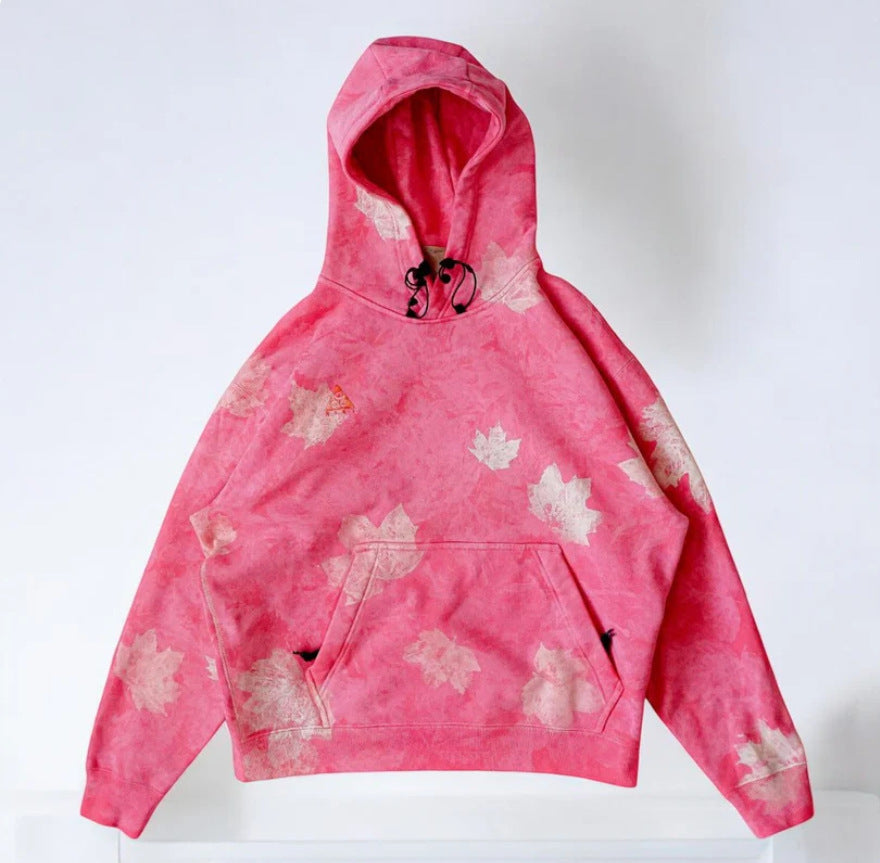 Butterfly-knitted long-sleeved hooded sweatshirt