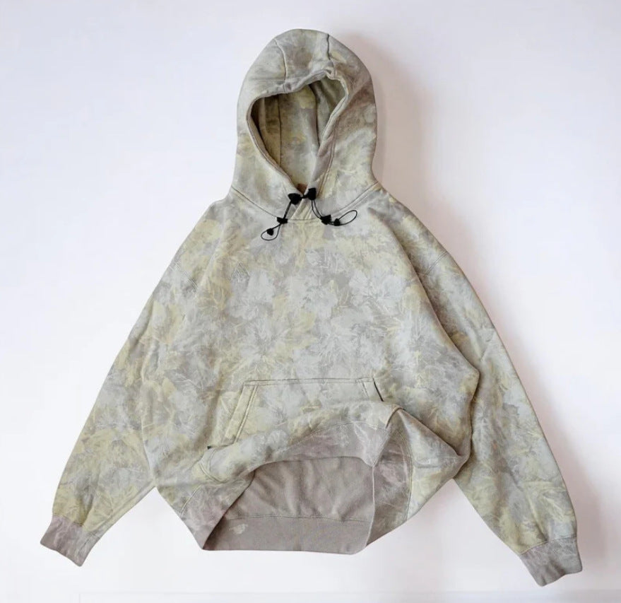Butterfly-knitted long-sleeved hooded sweatshirt