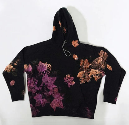 Butterfly-knitted long-sleeved hooded sweatshirt