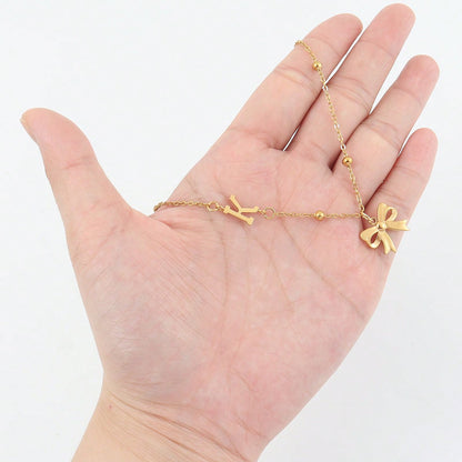 Butterfly letter combination necklace