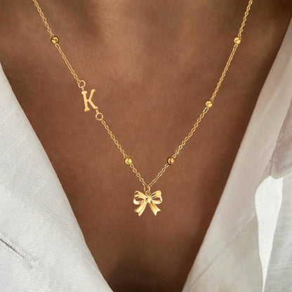 Butterfly letter combination necklace