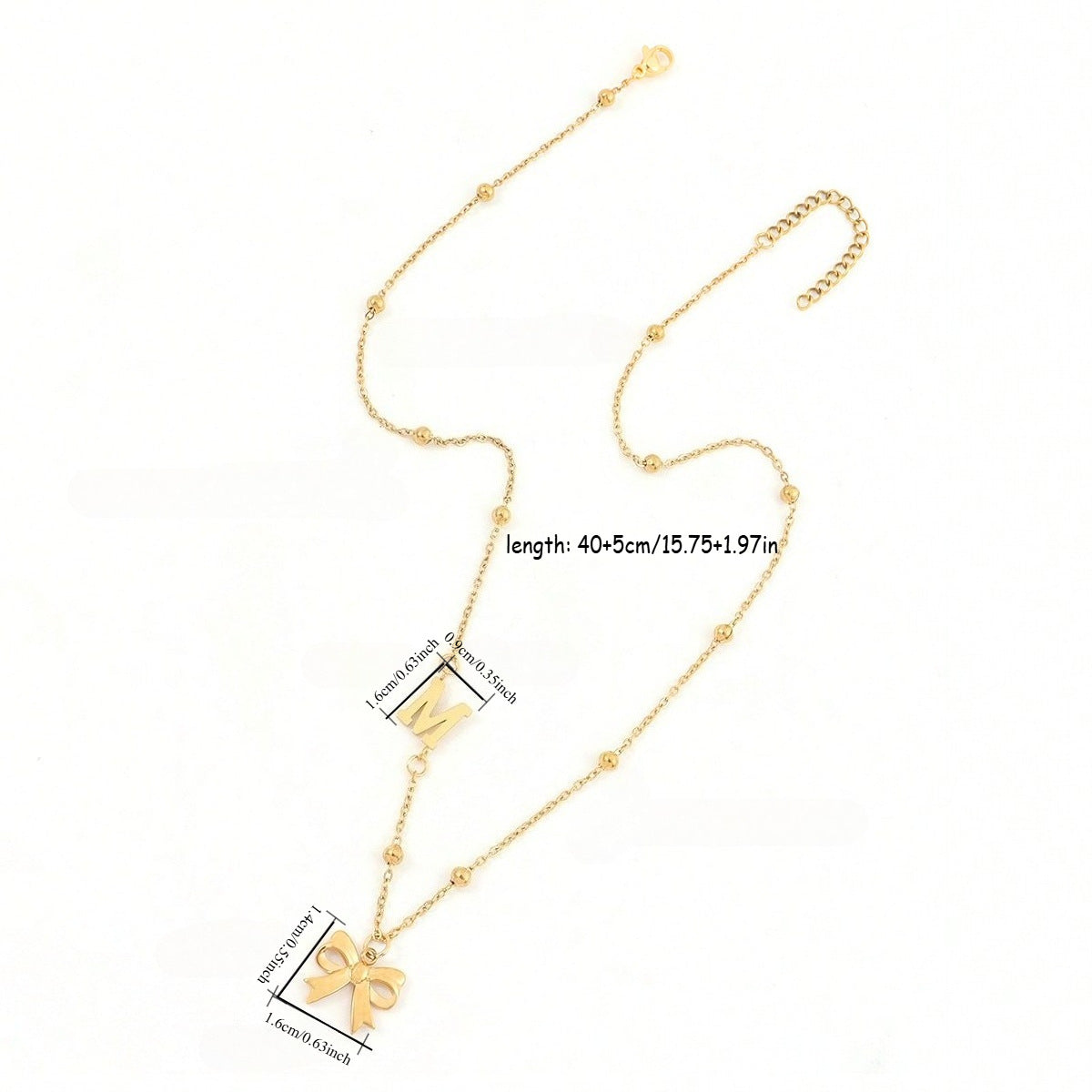 Butterfly letter combination necklace