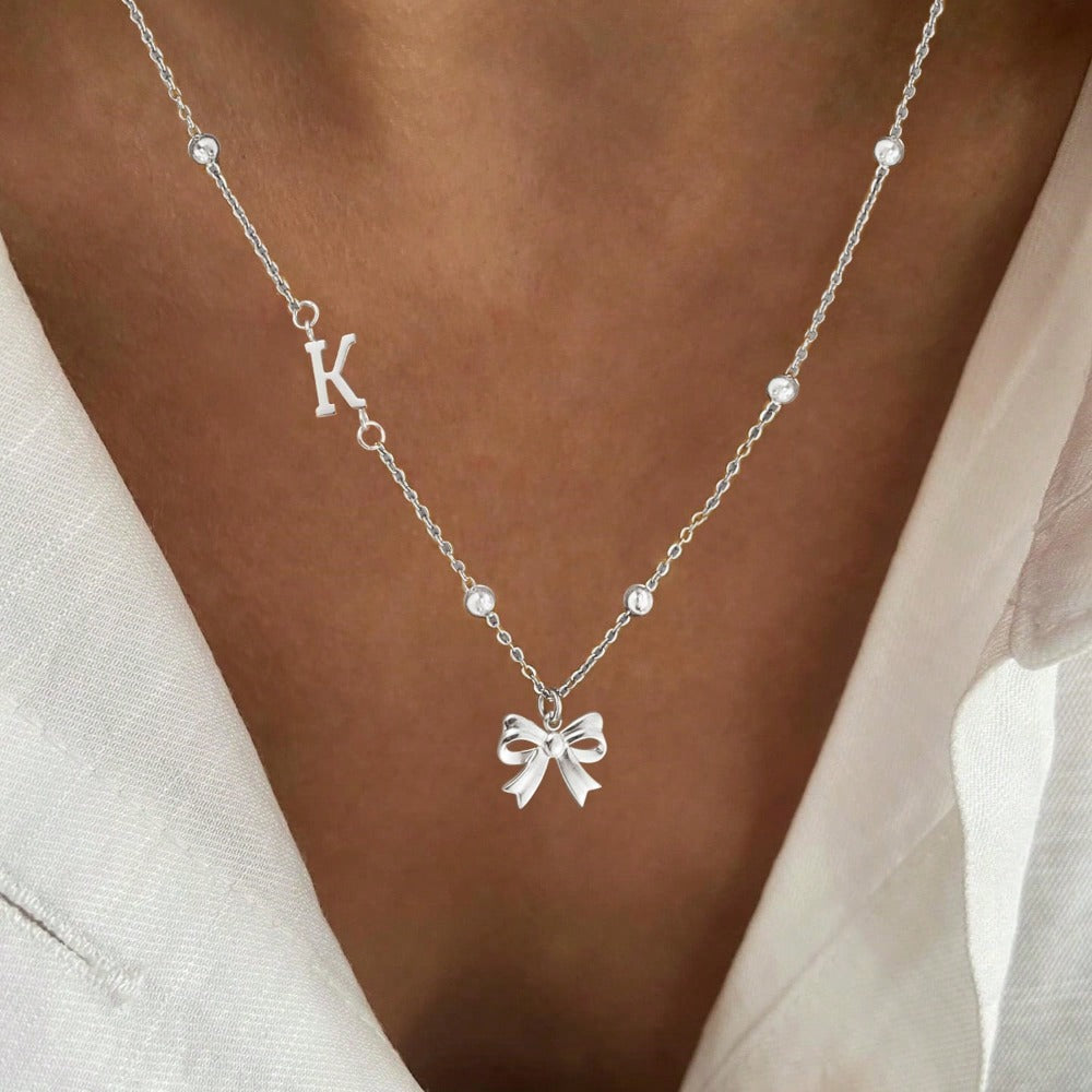 Butterfly letter combination necklace