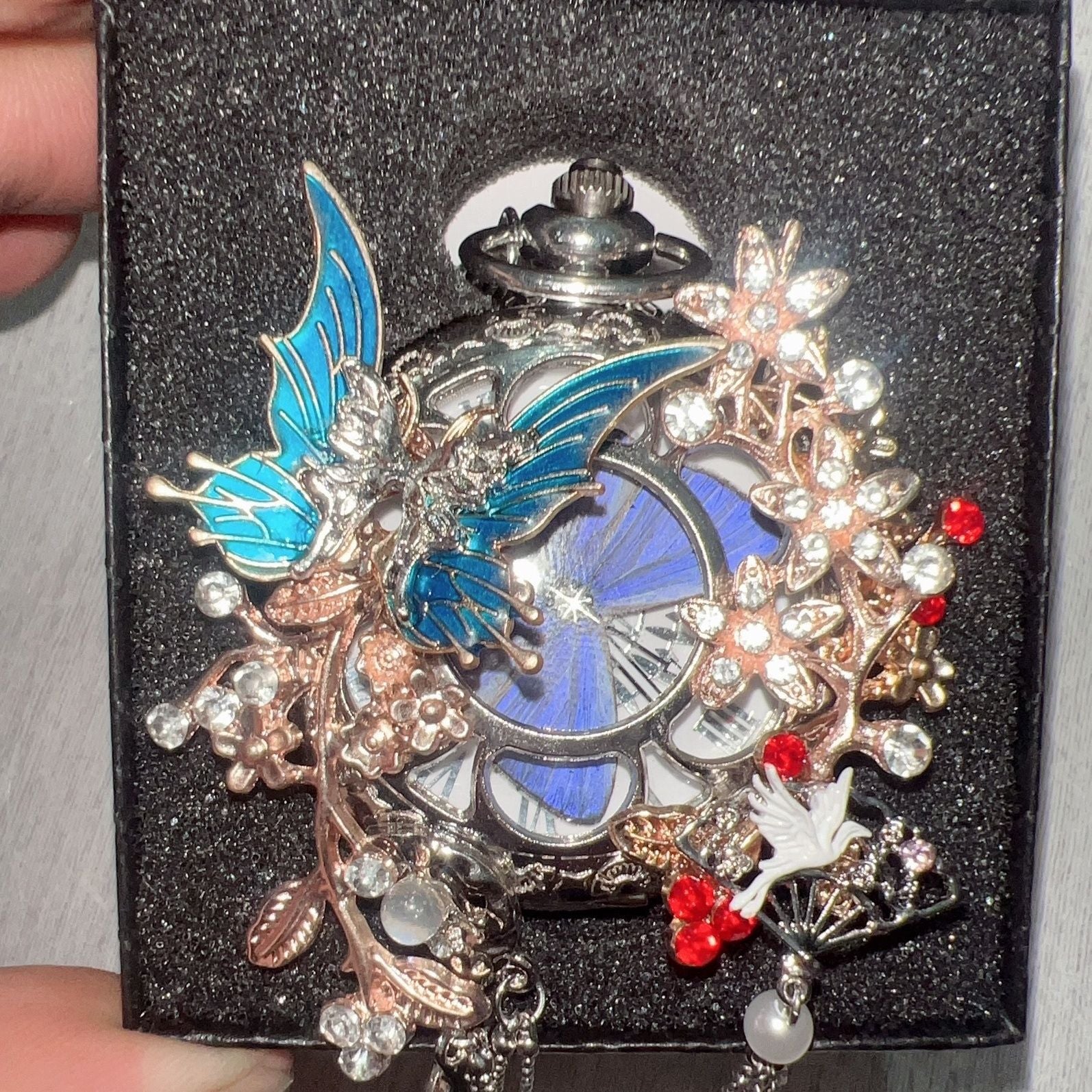 Butterfly Movable Vintage Pocket Watch