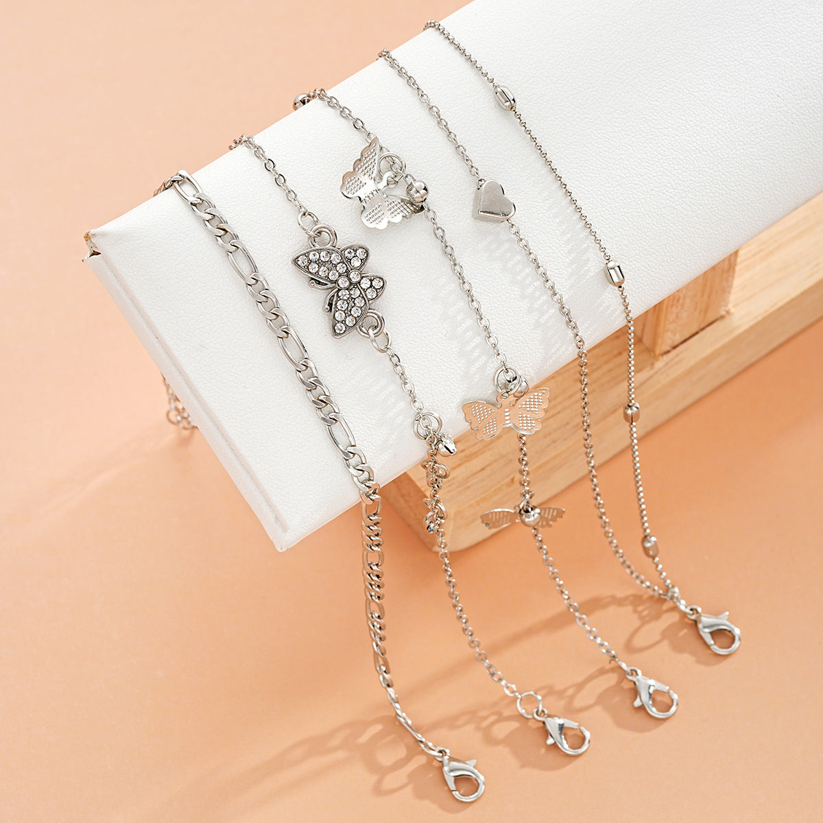 butterfly multi-layer anklet