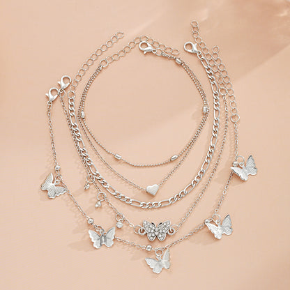 butterfly multi-layer anklet