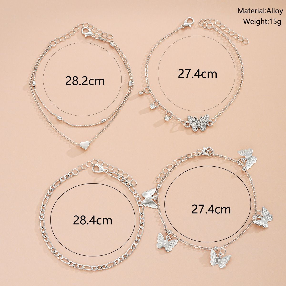 butterfly multi-layer anklet