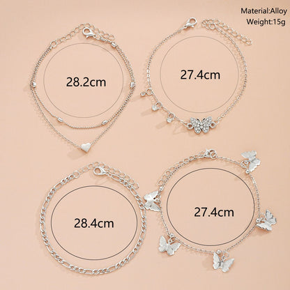 butterfly multi-layer anklet