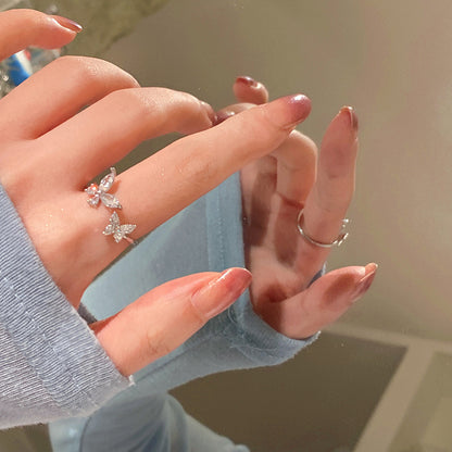 Butterfly Open Adjustable Ring