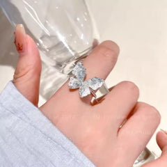 Crushed Ice Blue Butterfly Ring