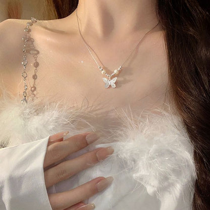 Butterfly Pearl Necklace