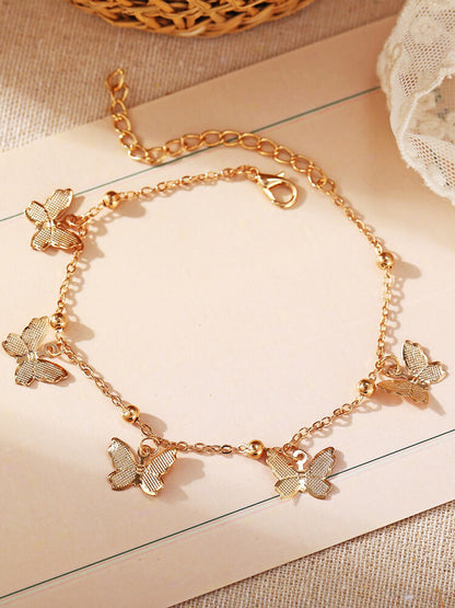 Butterfly pendant handmade anklet