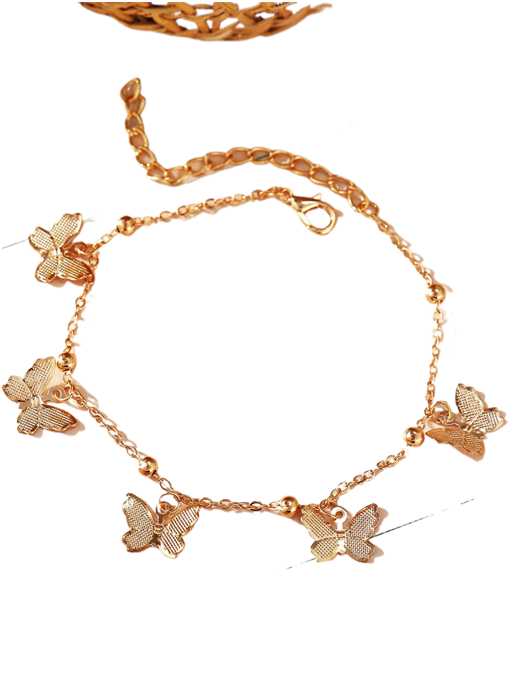 Butterfly pendant handmade anklet