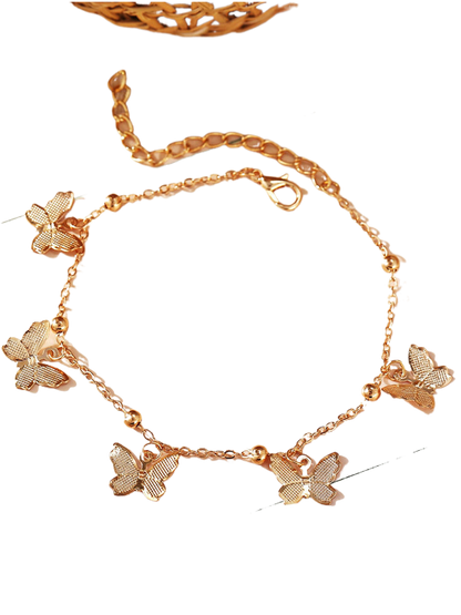 Butterfly pendant handmade anklet
