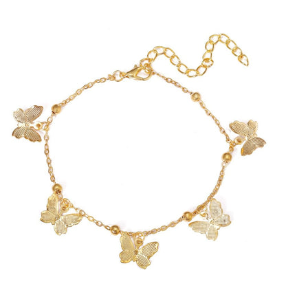 Butterfly pendant handmade anklet