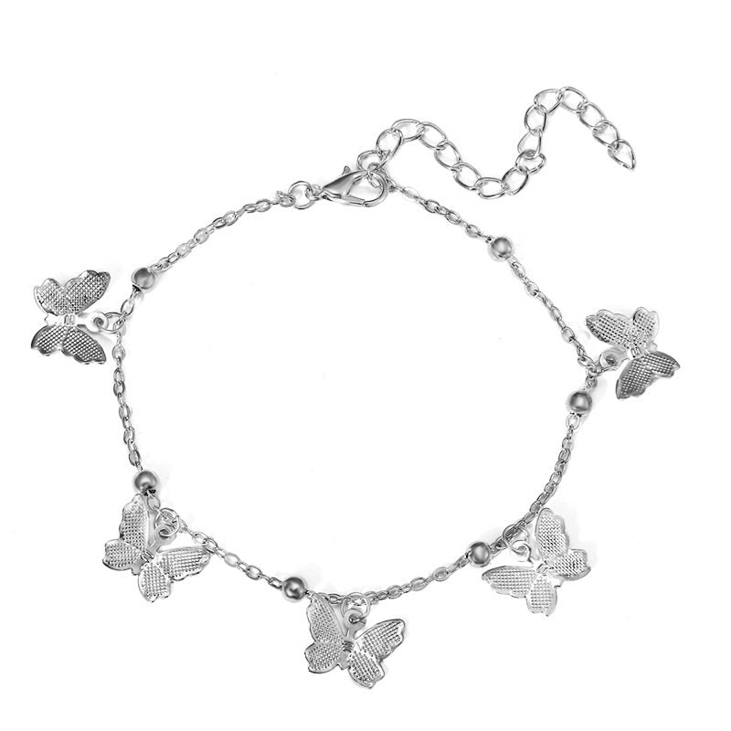 Butterfly pendant handmade anklet