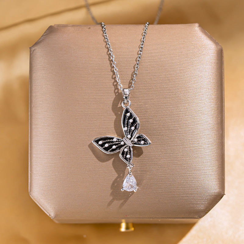 Butterfly Pendant Titanium Steel Necklace