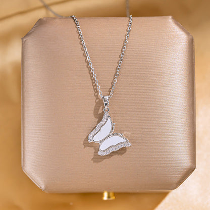 Butterfly Pendant Titanium Steel Necklace