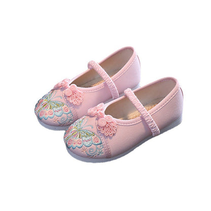 Butterfly Print Ethnic Dance Shoes with Elastic Band