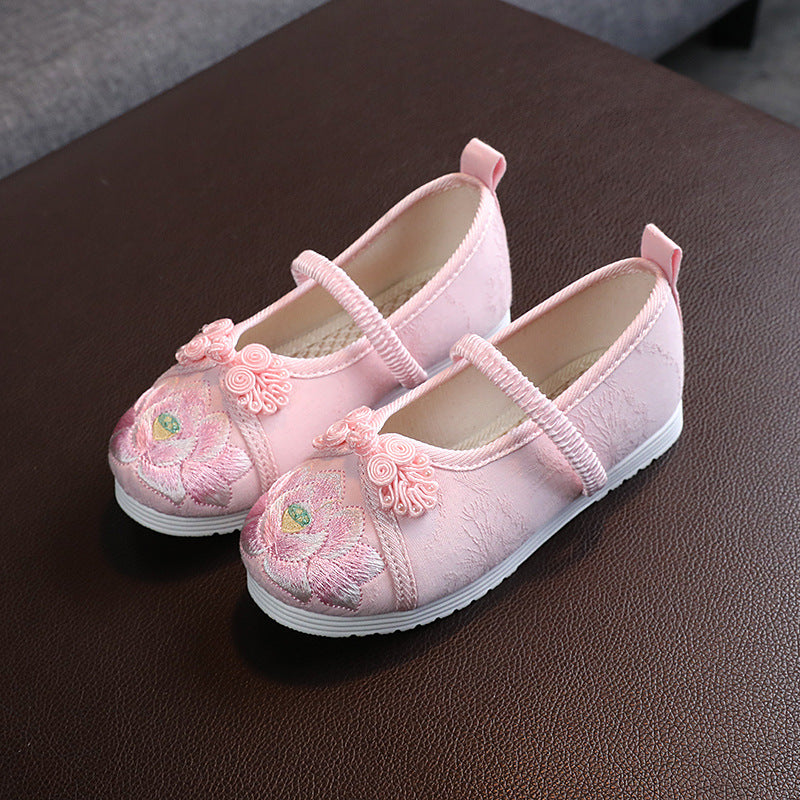 Butterfly Print Ethnic Dance Shoes with Elastic Band