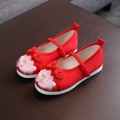 Butterfly Print Ethnic Dance Shoes with Elastic Band