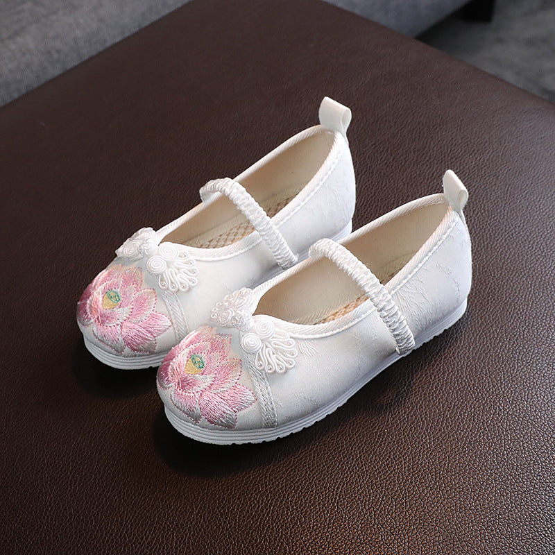 Butterfly Print Ethnic Dance Shoes with Elastic Band