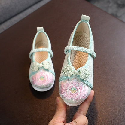 Butterfly Print Ethnic Dance Shoes with Elastic Band