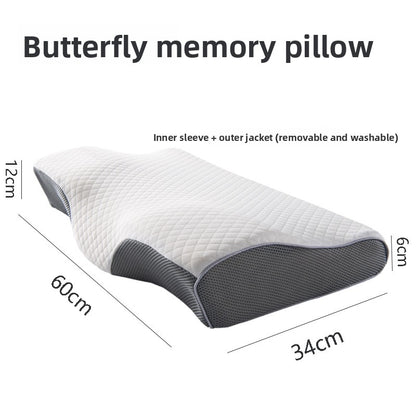 Butterfly Shape Memory Foam Pillow for Cervical Support