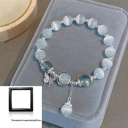 Butterfly-shaped cat’s eye stone bracelet