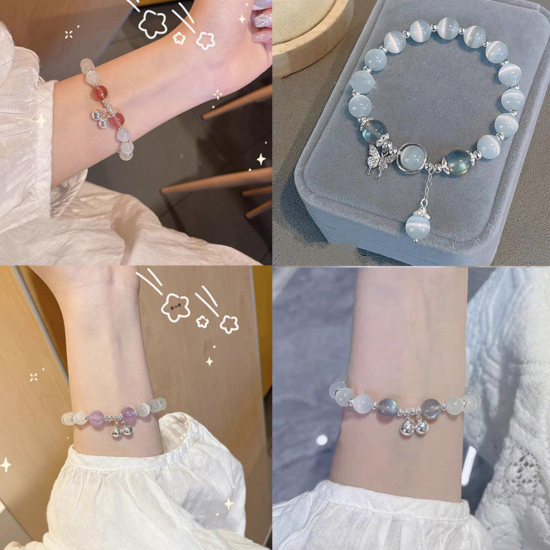 Butterfly-shaped cat’s eye stone bracelet