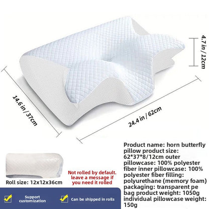 Butterfly-shaped memory foam slow-recovery memory pillow