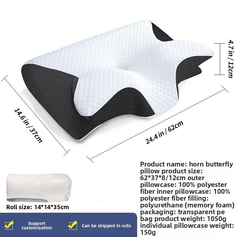Butterfly-shaped pillow for neck support