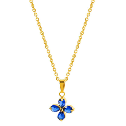 Butterfly Zircon Necklace Gold Plated Jewelry
